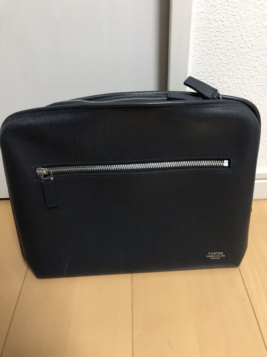 吉田カバン　PORTER　ポーター　ショルダーバッグ　AVENUE アベニュー　ネイビー　紺　レザー