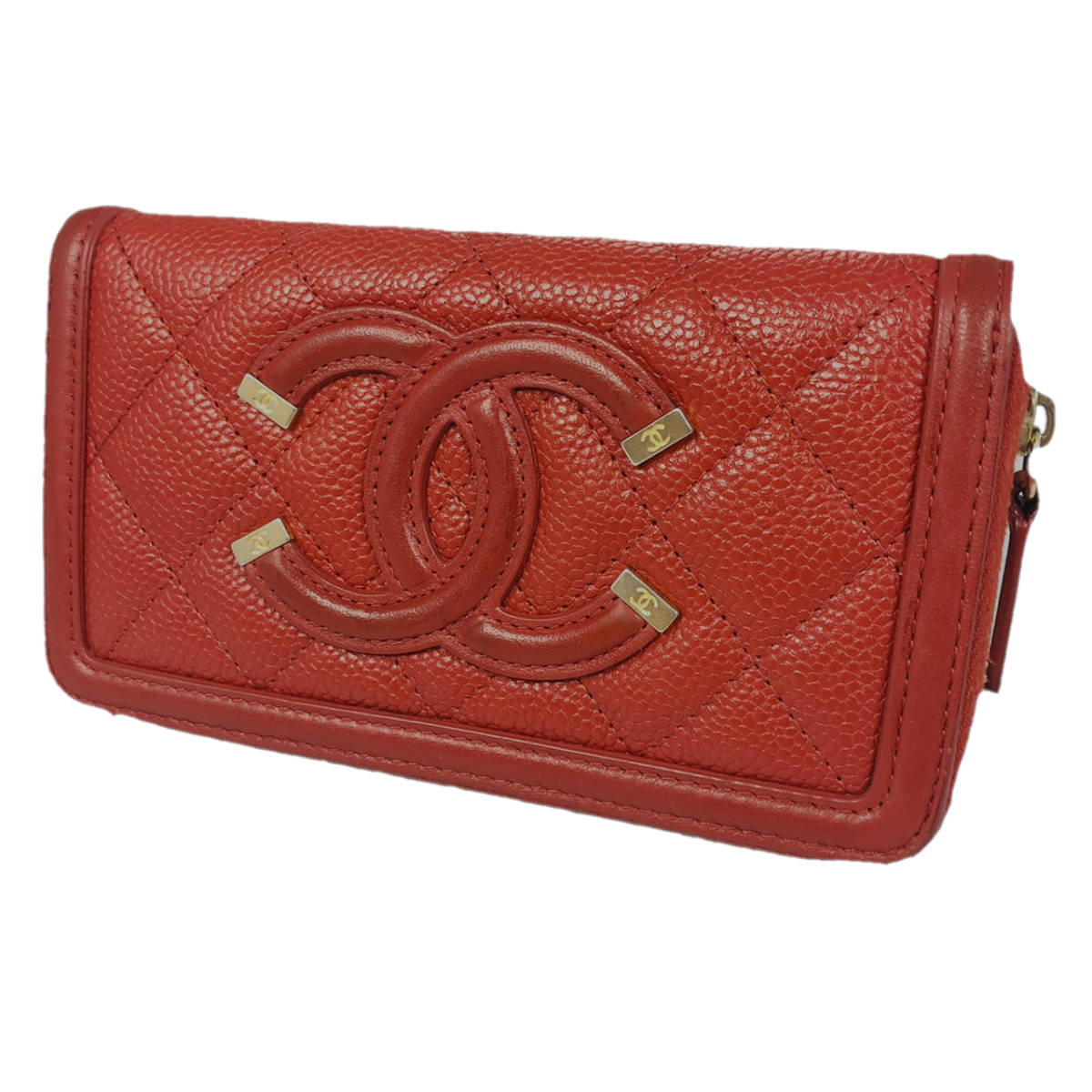 極美品】シャネル CHANEL CC フィリグリー 長財布 スモールジップ 