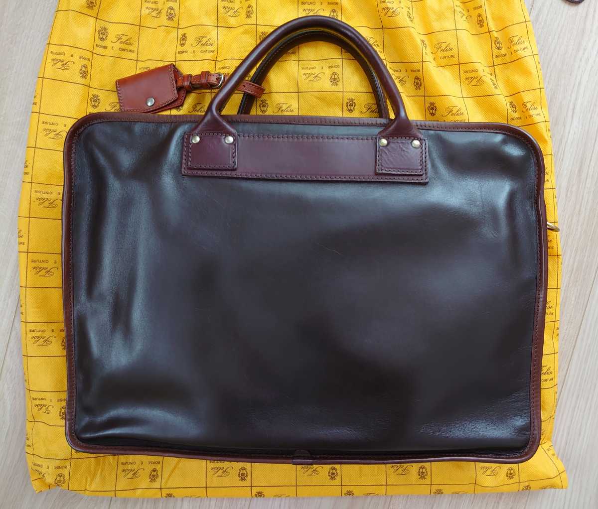 美品】フェリージ felisi オールレザー ブリーフケース ビジネスバッグ 