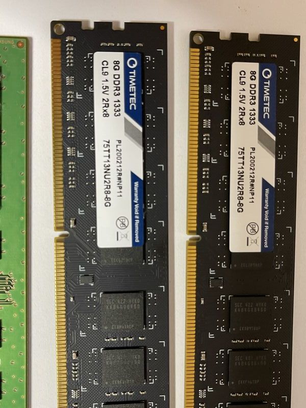 【中古】メモリ　4GBx2枚（DDR3 1600 CL11 Transcend製）＋8GBx2枚（DDR3 1333 CL9 TIMETEC）　動作品（ジャンク扱い出品）_2