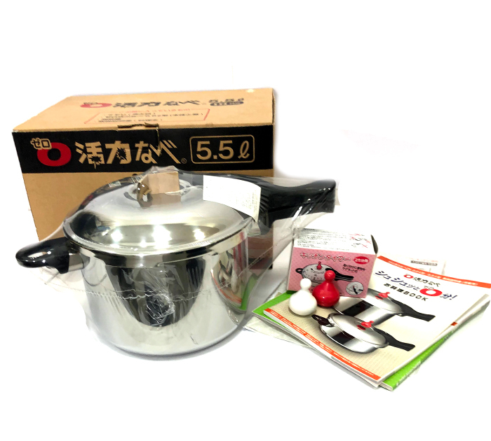 ▼未使用品 アサヒ軽金属工業 ゼロ活力なべ 5.5L IH対応 圧力鍋 料理本付き キッチンタイマー付き RH0554