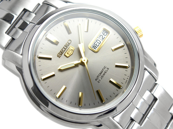 お買い得，送料無料 1円 逆輸入SEIKO5 品 正規品 セイコー5 メンズ 自動巻き 腕時計 グレー&times;ゴールドダイアル ステンレスベルト(海外モデル)｜売買されたオークション情報、yahooの商品情報をアーカイブ公開 - 海外モデル