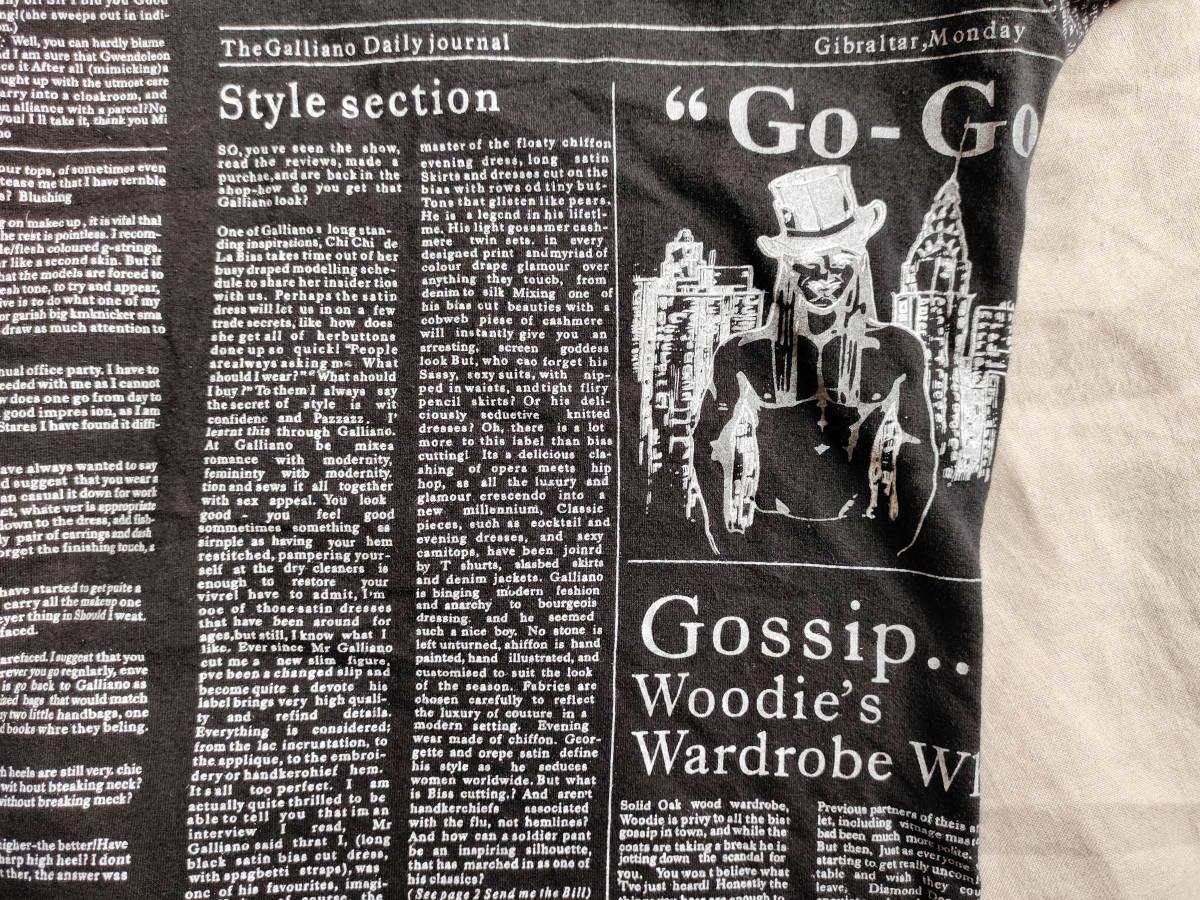 国内正規品 レア ジョンガリアーノ JOHN GALLIANO ニュースペーパー 名作 John Galliano ジョン・ガリアーノ newspaper ニュースペーパー柄