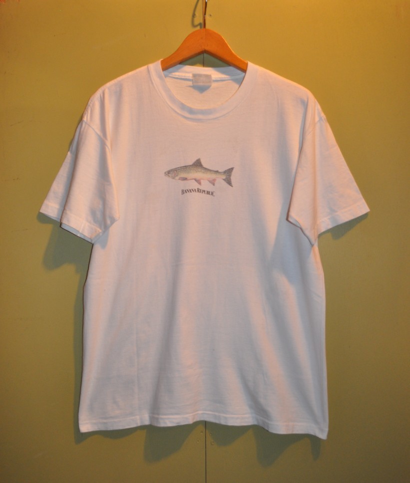 ユーズド 90年代 BANANA REPUBLIC FISHING MADE IN USA バナナ リパブリック 魚 Tシャツ