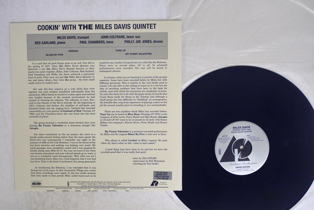 Miles Davis Quintet with Cookin Cookin' Limited 180-Gram Vinyl