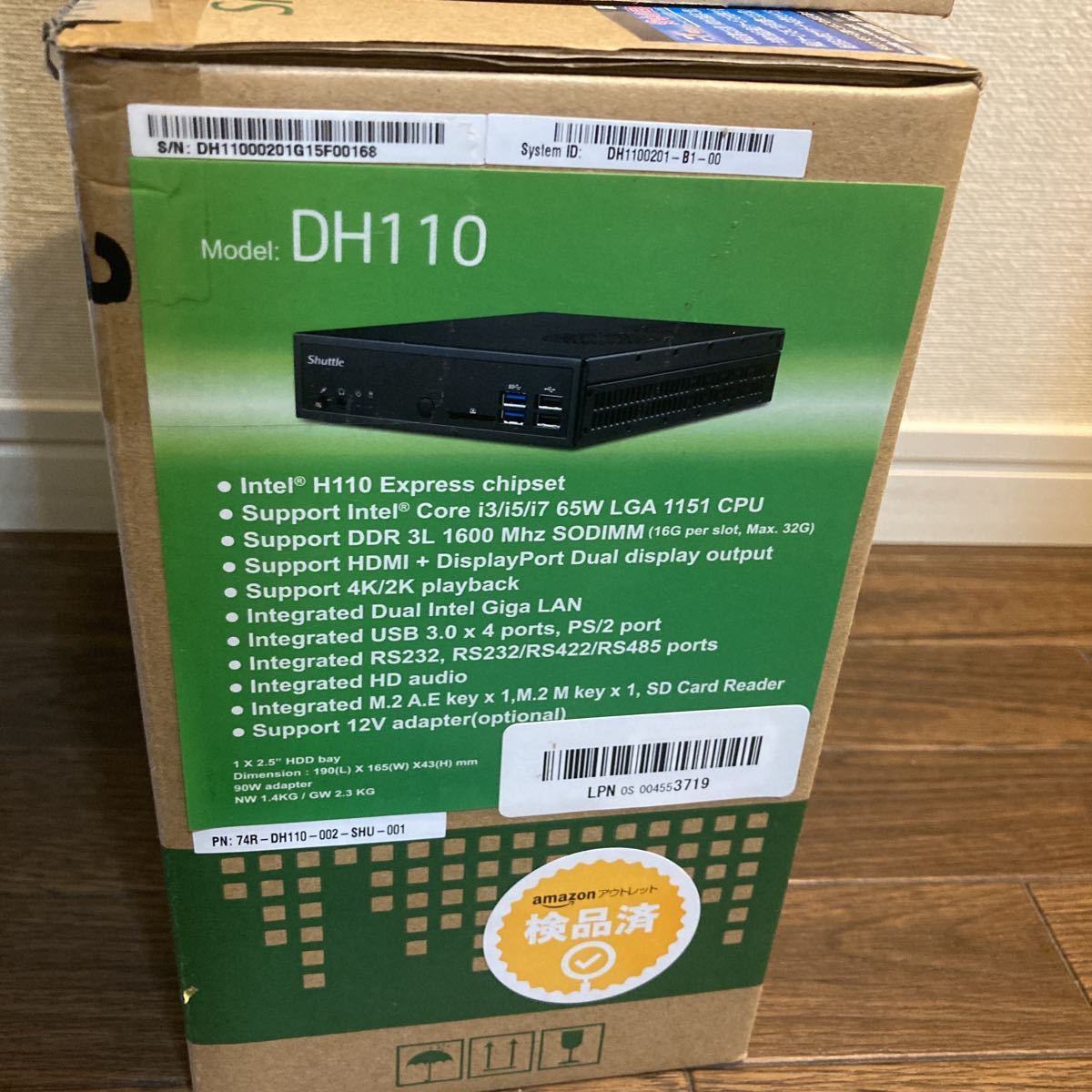 Dh110 shuttle DH110 i5 6500T ddr3 16GB nvme 128GB Windows10 pro ベアボーン 完成品 ...