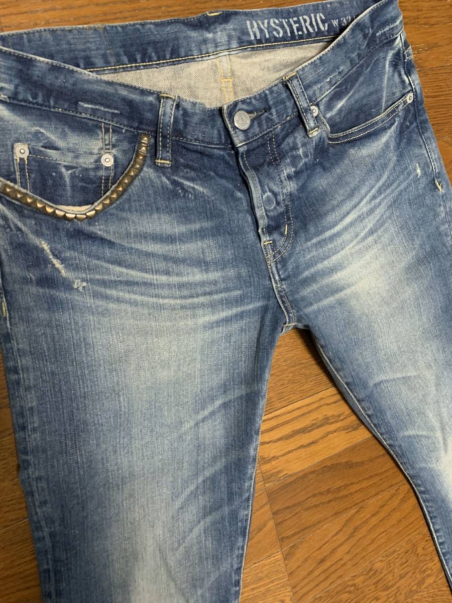 ダメージ加工 デニム GLAMOUR スタッズ HYSTERIC ジーンズ 絶版品