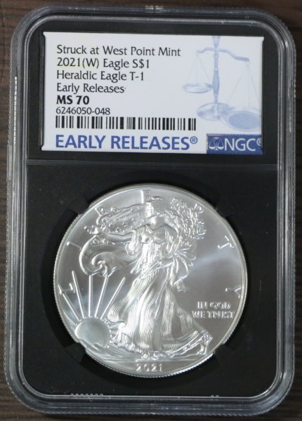 2021-W アメリカ イーグル銀貨 NGC MS70 ER type2 ALSラベル MS70 NGC