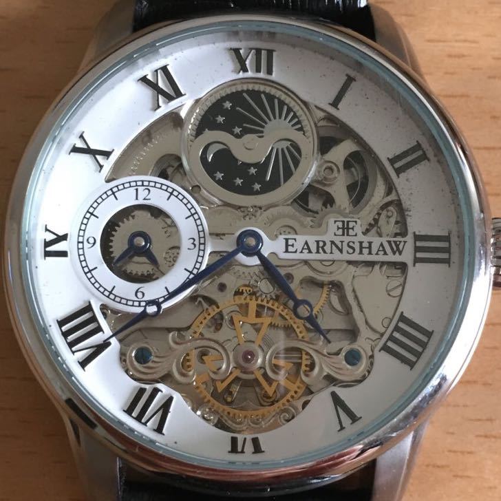 2025，送料無料 746-0320 EARNSHAW メンズ腕時計 革ベルト 自動巻 黒 ブラック 8006 み(2針（時、分）)｜売買されたオークション情報、yahooの商品情報をアーカイブ公開 - オークファン 2針（時、分）