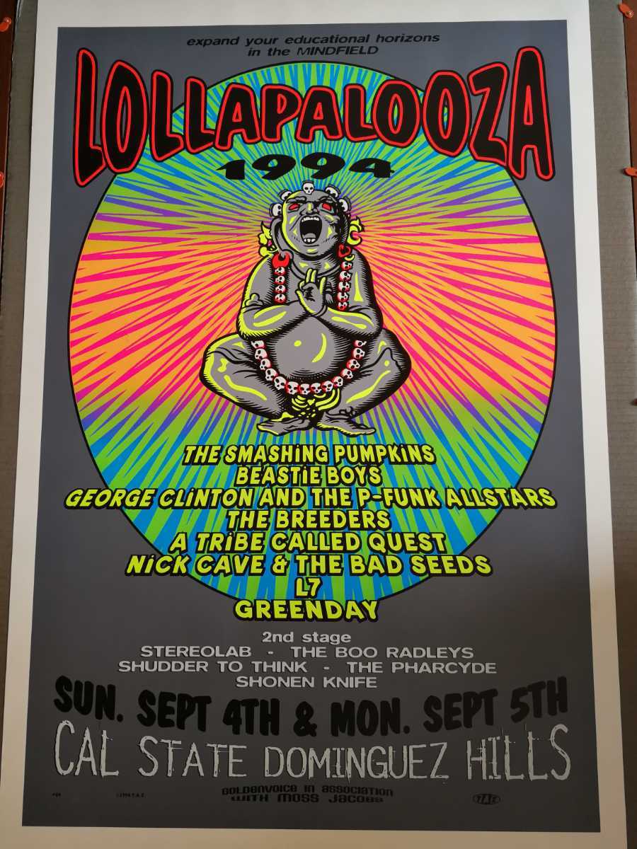 貴重】TAZ「LOLLAPALOOZA 1994」シルクスクリーン印刷ポスター Jim