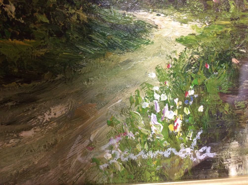 QM3964 画廊展示品 絵画 油絵 油彩画 K.Sanada 作品 日本の田舎風景/作者