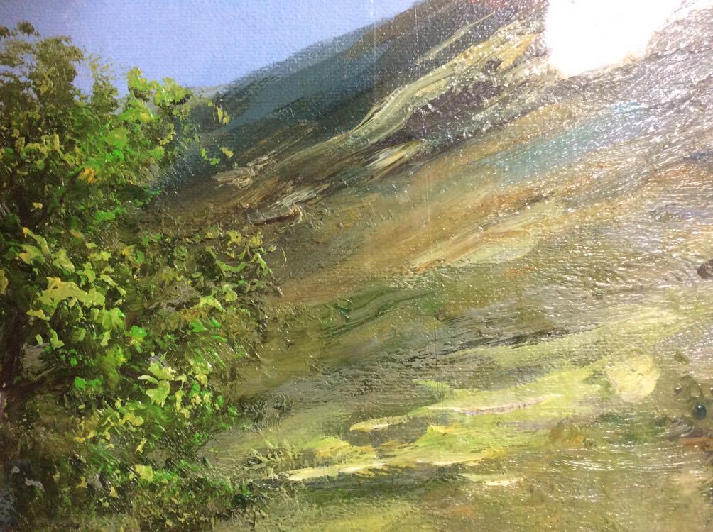 QM3964 画廊展示品 絵画 油絵 油彩画 K.Sanada 作品 日本の田舎風景