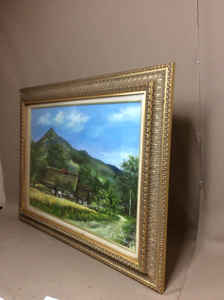 QM3964 画廊展示品 絵画 油絵 油彩画 K.Sanada 作品 日本の田舎風景/作者