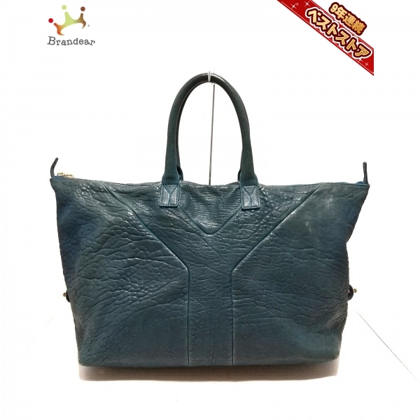 イヴサンローランリヴゴーシュ YvesSaintLaurent rivegauche (YSL) ハンドバッグ 208314 イージー レザー ブルーグリーン 本体ロックなし