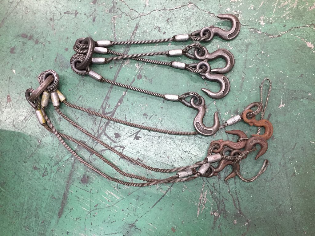 30-144 ★AS 工具 吊り工具 ワイヤーロープ 玉かけワイヤーロープ スリング 2点セット　中古