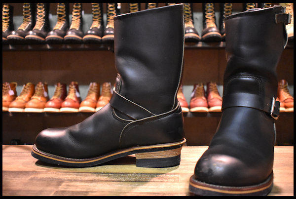 【10D 良品 PT91刺繍】レッドウィング 2268 エンジニア ブーツ 黒 ブラック クローム スチールトゥ redwing HOPESMORE