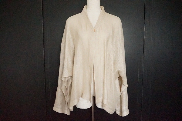 #snc 群言堂 石見銀山 登美 tomi グンゲンドウ ジャケット カーディガン ベージュ 麻 リネン 変形 ドルマン レディース [670152]