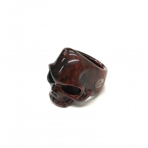 GARNI 赤 マーブル アクリル　スカルリング GARNI / Skull Acrylic Ring ガルニ アクリル樹脂 スカル リング