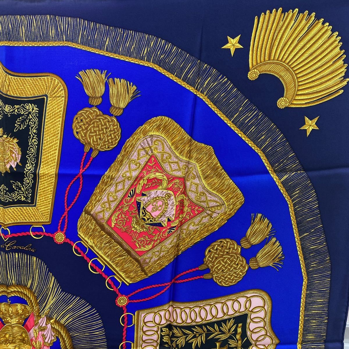 C/388362 HERMES エルメス カレ90 Poste et Cavalerie サーベル飾り袋