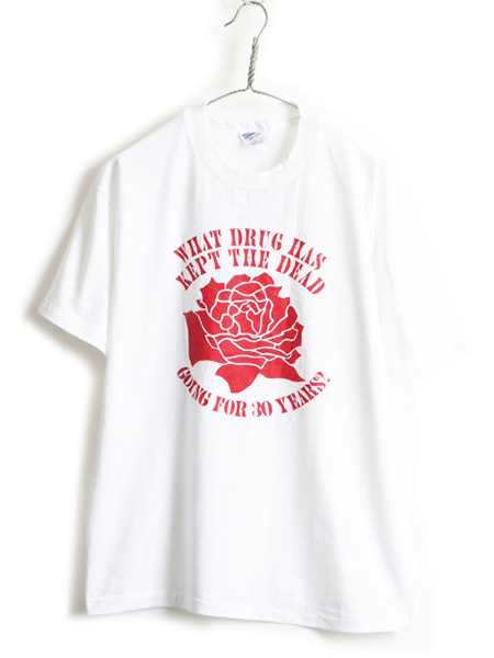  デッドストック 90's USA製 95年製 グレイトフルデッド 両面プリント Tシャツ メンズ L 90年代 ツアーT ロックT Grateful Dead 白(Tシャツ)｜売買されたオークション情報、yahooの商品情報をアーカ Tシャツ