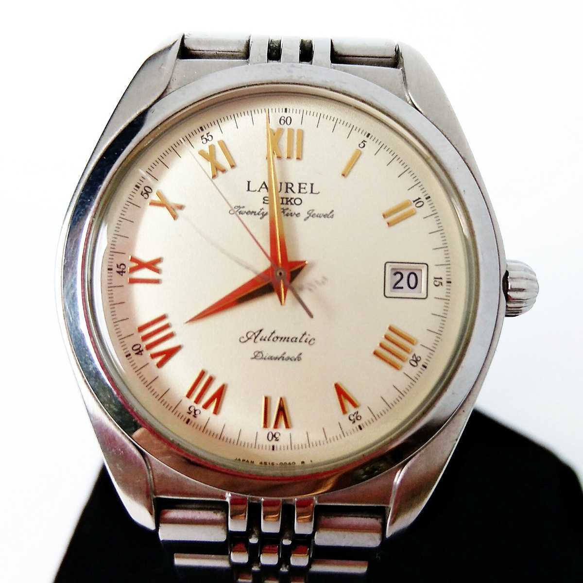 動作品 SEIKO LAUREL 4S15-0020 メンズ腕時計 自動巻き 稼働品 希少 
