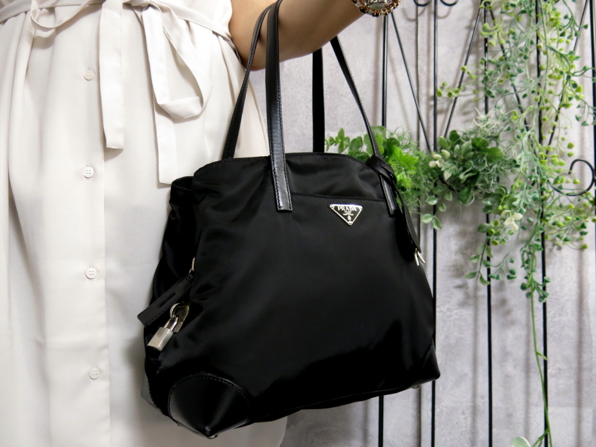 ○超美品○PRADA プラダ○ポコノ ナイロン サフィアーノ レザー 本革