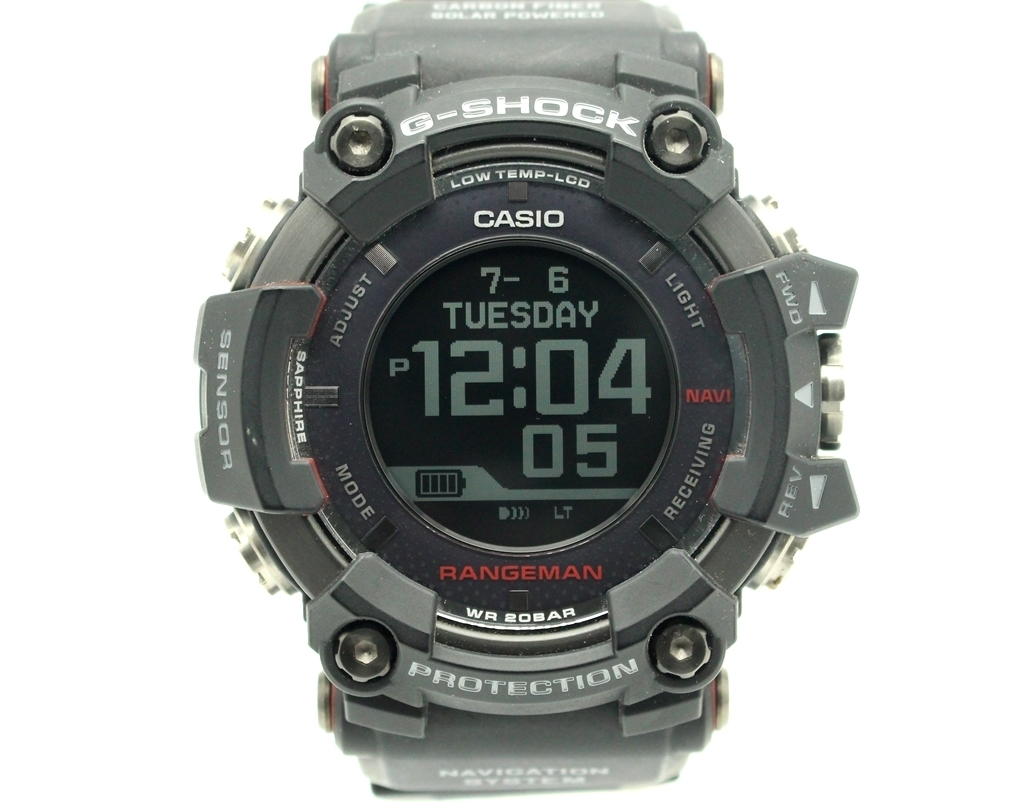 1円【中古】CASIO カシオ G-SHOCK ジーショック RANGEMAN レンジマン タフソーラー GPS搭載 ブラック GPR-B1000　z_w