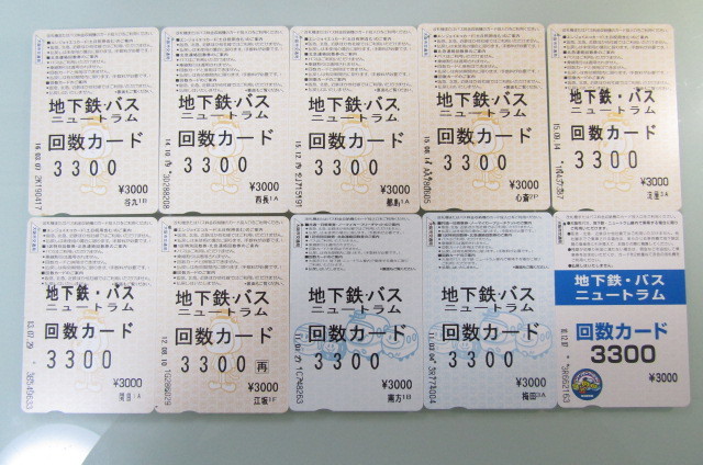 定番，100%新品 大阪メトロ 大阪シティバス 回数カード 使用途中 10枚 残額合計13090円分 大阪市交通局地下鉄 バス ニュートラム回数カード(その他)｜売買されたオークション情報、yahooの商品情報をアーカイ その他