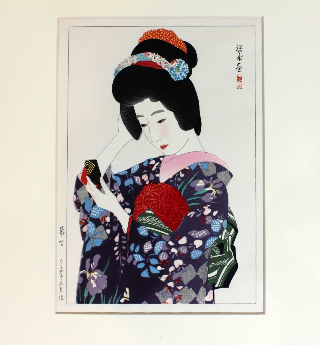 伊東深水 美人画 木版画 版画 - シバヤマ 伊東深水