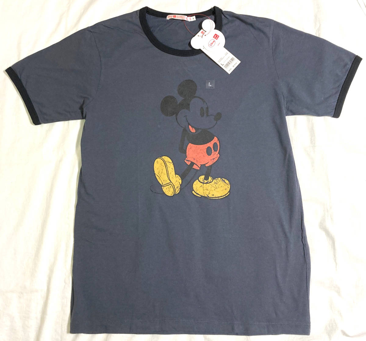  激レア 品 ユニクロ &times; ディズニー ミッキーマウス UNIQLO &times; DISNEY Mickey Mouse Tシャツ Lサイズ ダークグレー 送料￥210-(半袖Tシャツ)｜売買されたオークション情報、yahooの商品情報をアー 男性用