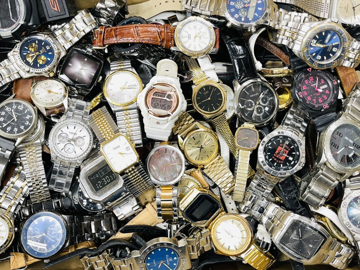 《大量セット》300本以上 SEIKO CITIZEN CASIO-BABY-G TISSOT DKNY など ブランド色々 クォーツ 機械式 腕時計 まとめ売り まとめてV40_1