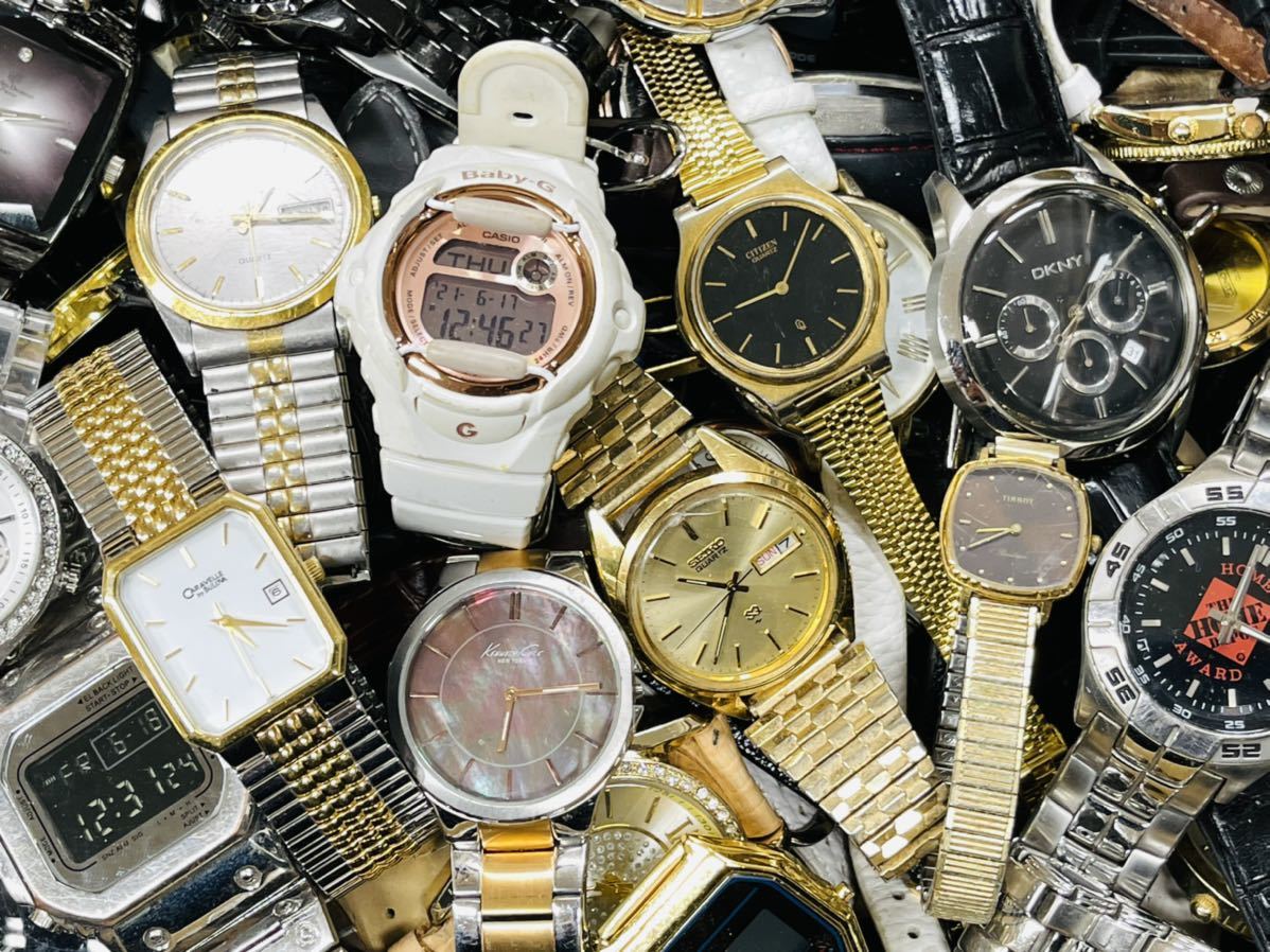 《大量セット》300本以上 SEIKO CITIZEN CASIO-BABY-G TISSOT DKNY など ブランド色々 クォーツ 機械式 腕時計 まとめ売り まとめてV40_6