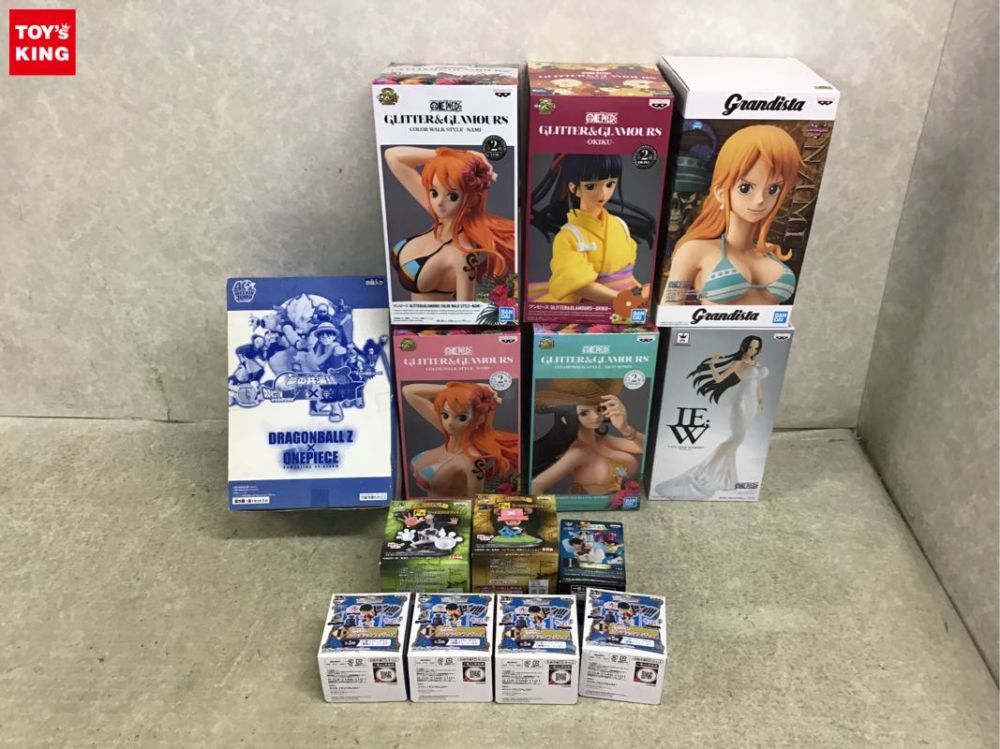 1円～ 同梱不可 ジャンク GLITTER&GLAMOURS、カードスタンドフィギュア等 ONE PIECE ナミ、ロビン、チョッパー他