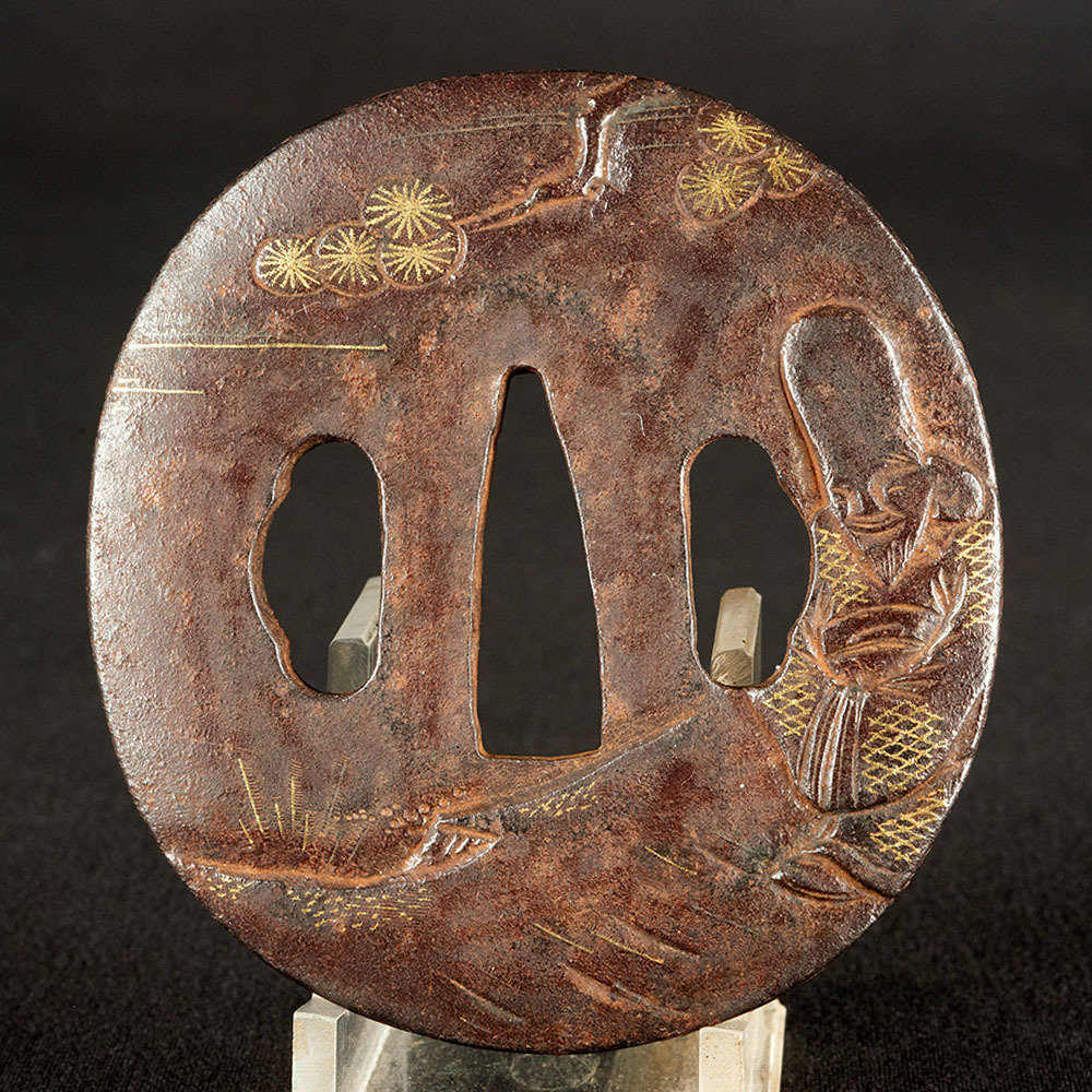 鍔 銘 松風刀装店 antiques | matsukaze 寿獄軒元貞（金印） 寿老人図