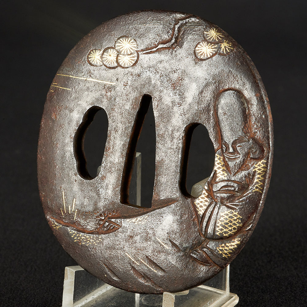 鍔 銘 松風刀装店 antiques | matsukaze 寿獄軒元貞（金印） 寿老人図