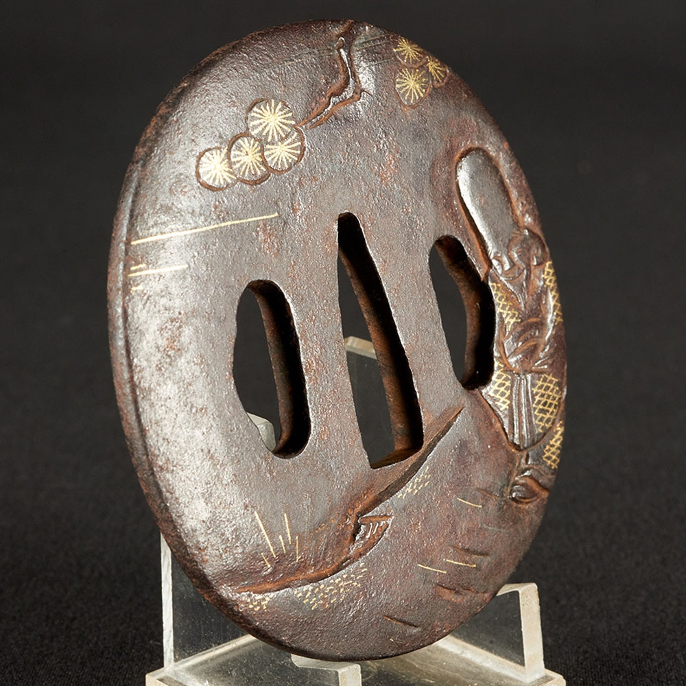 鍔 銘 松風刀装店 antiques | matsukaze 寿獄軒元貞（金印） 寿老人図