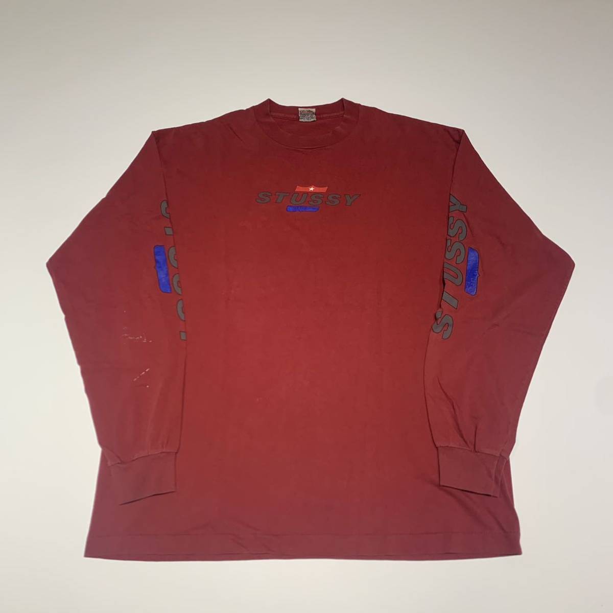 希少 90s ビンテージ オールド ステューシー 長袖Tシャツ 袖プリ OLD 