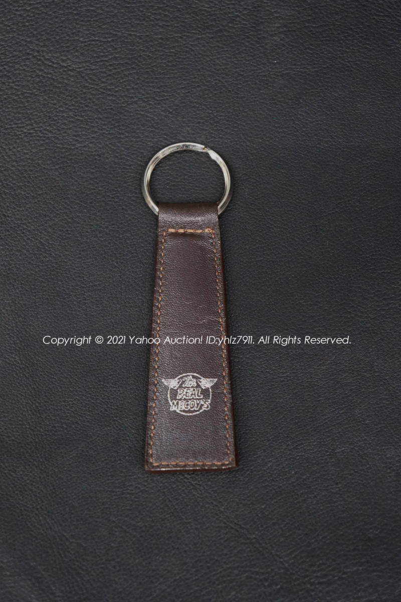 旧REAL McCOY'S レザーキーホルダー　リアルマッコイズ　非売品 旧リアルマッコイズ 両面ロゴ箔押し レザーキーホルダー レザータグ