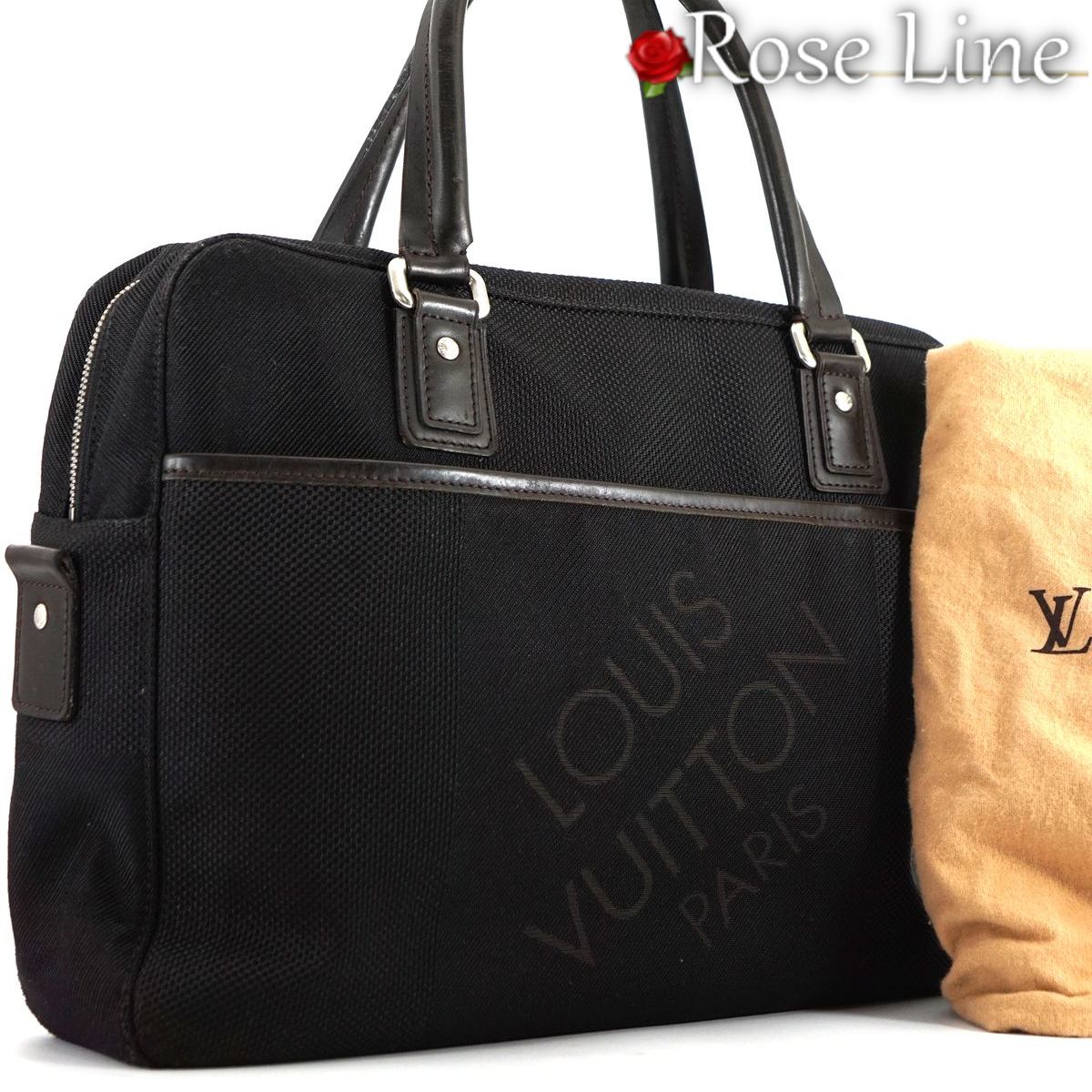 【良好品】ルイヴィトン Louis Vuitton ダミエ・ジェアン ヤック ビジネスバッグ 鞄 ノワール 黒 DAMIER GEANT BAG ジュアン M93082
