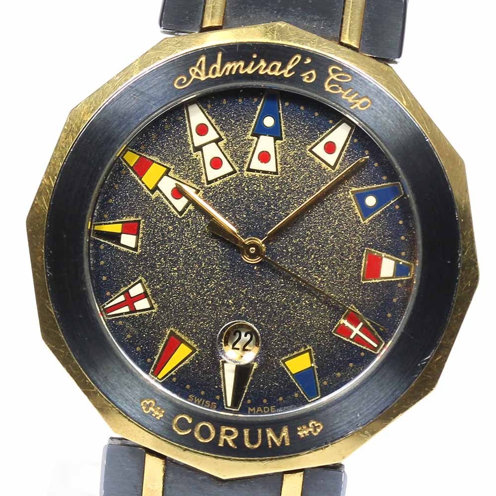 箱 保証書付き Corum コルム アドミラルズカップ デイト 99 810 31 V 52 クォーツ メンズ コルム 売買されたオークション情報 Yahooの商品情報をアーカイブ公開 オークファン Aucfan Com