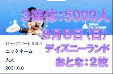 SEA様ご確認用ページ！ 3連休】8月8日（日）東京ディズニーランド 大人2枚 8/8 休日用