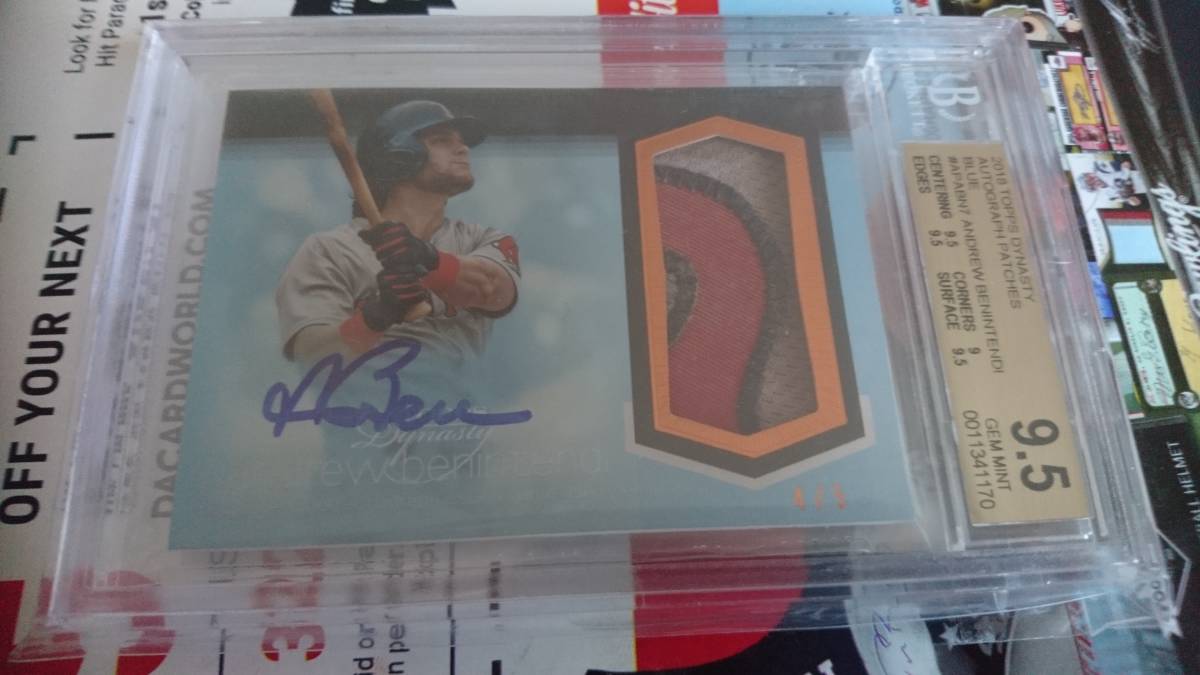 【1枚限定】ANDREW BENINTENDI AUTO PATCH 18 DYNASTY ANDREW BENINTENDI PATCH AUTO /5 Andrew Benintendi