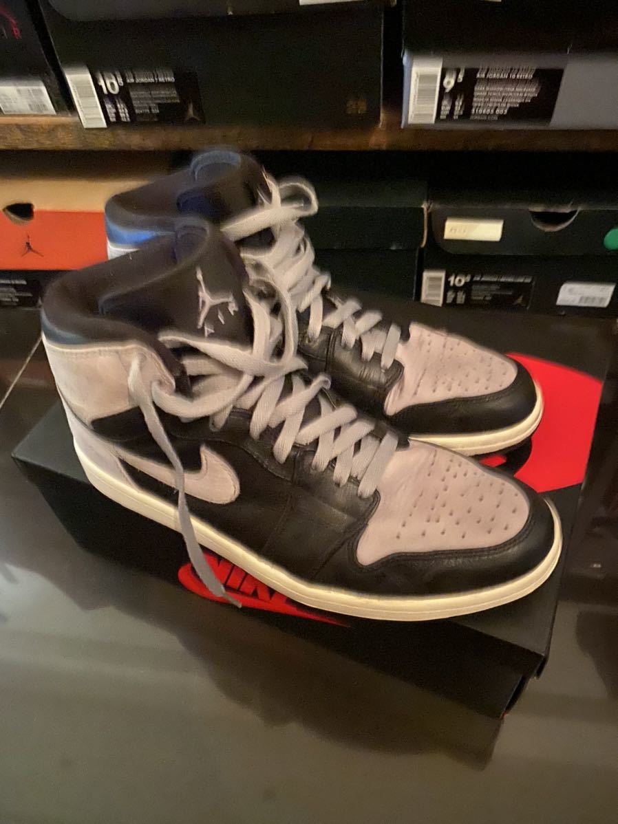 AIR JORDAN1 HI(mid仕様)27.5 ブラック／シャドーグレー／ホワイト　NIKE ナイキ　エアジョーダン1 ジョーダン1