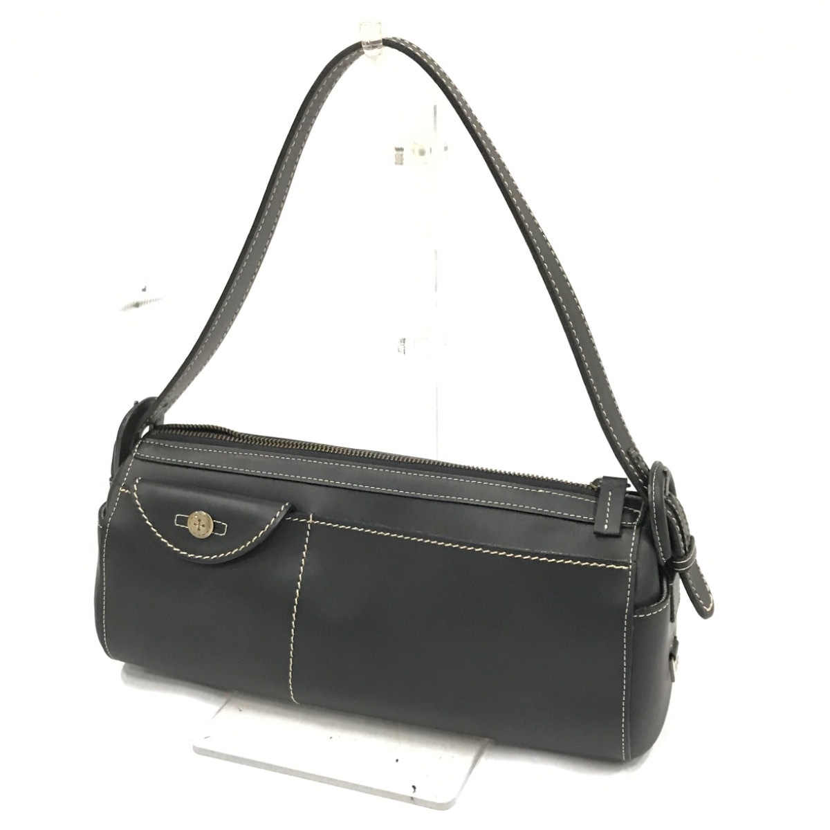 未使用に近い 銀座かねまつ ハンドバッグ ひらべったい 