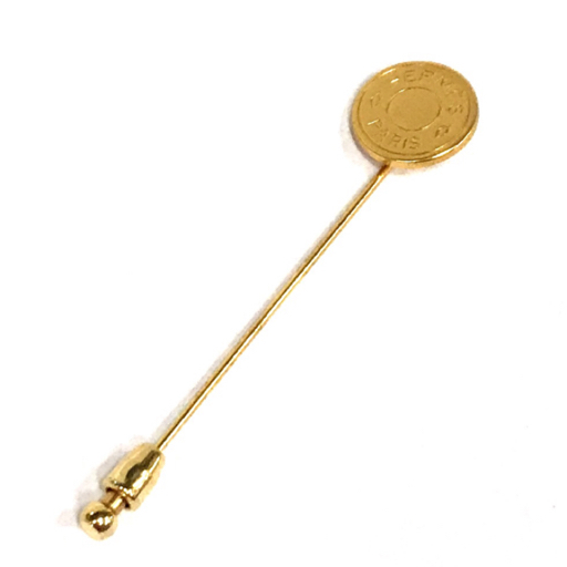 送料360円 1円 エルメス セリエ ピンブローチ ゴールド金具 全長約6.5