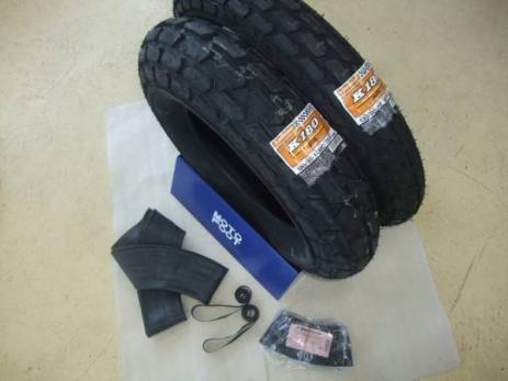 フルセット!TW200 TW225 K180 130/80-18 180/80-14タイヤ交換