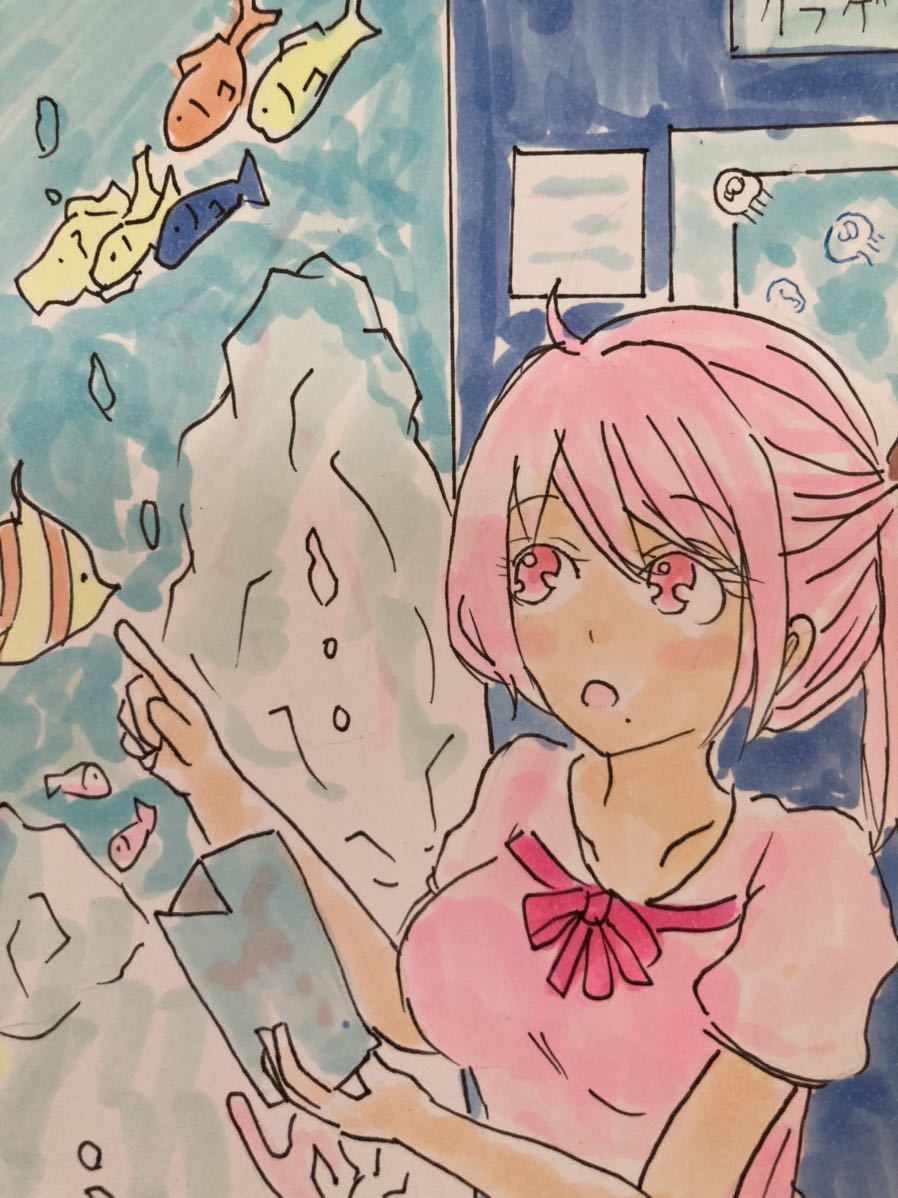 手描きイラスト オリジナル 女の子 水族館デート 彼女 手描きイラスト 売買されたオークション情報 Yahooの商品情報をアーカイブ公開 オークファン Aucfan Com