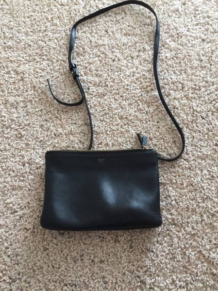 セリーヌ トリオ バッグ 中古 黒 CELINE