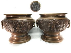 銅製 昌龍 獅子耳 火鉢一対 銅製 昌龍 獅子耳 火鉢一対 昌龍のYahoo!オークション(旧ヤフオク!)の