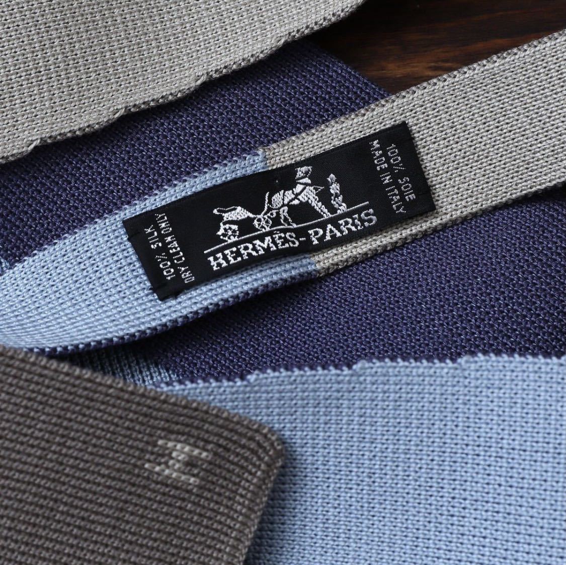 HERMES ニットタイ リバーシブル 箱付き ニットタイ エルメス HERMES